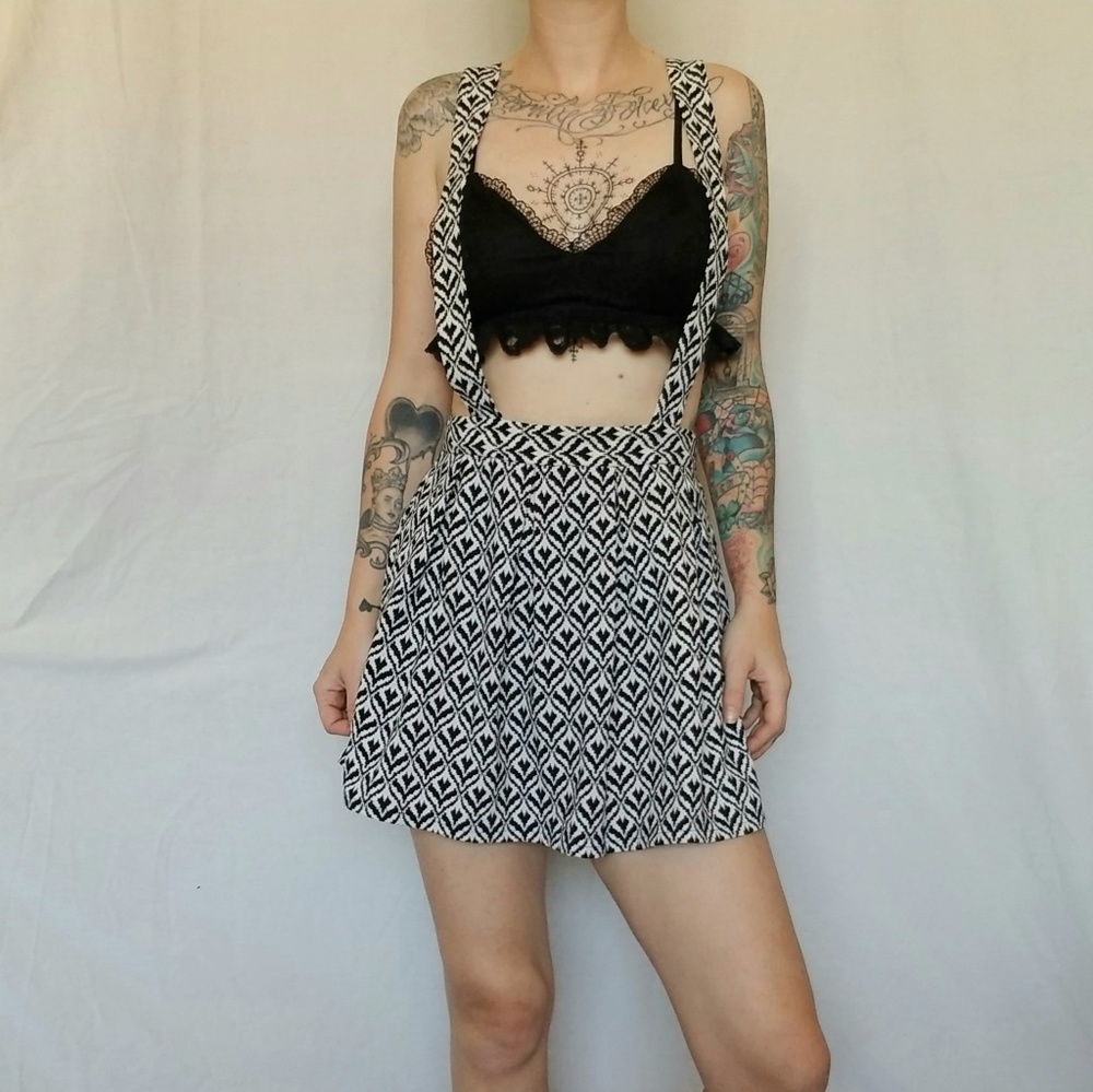 Aztec print high waisted suspender skirt - Picture 2 of 6
